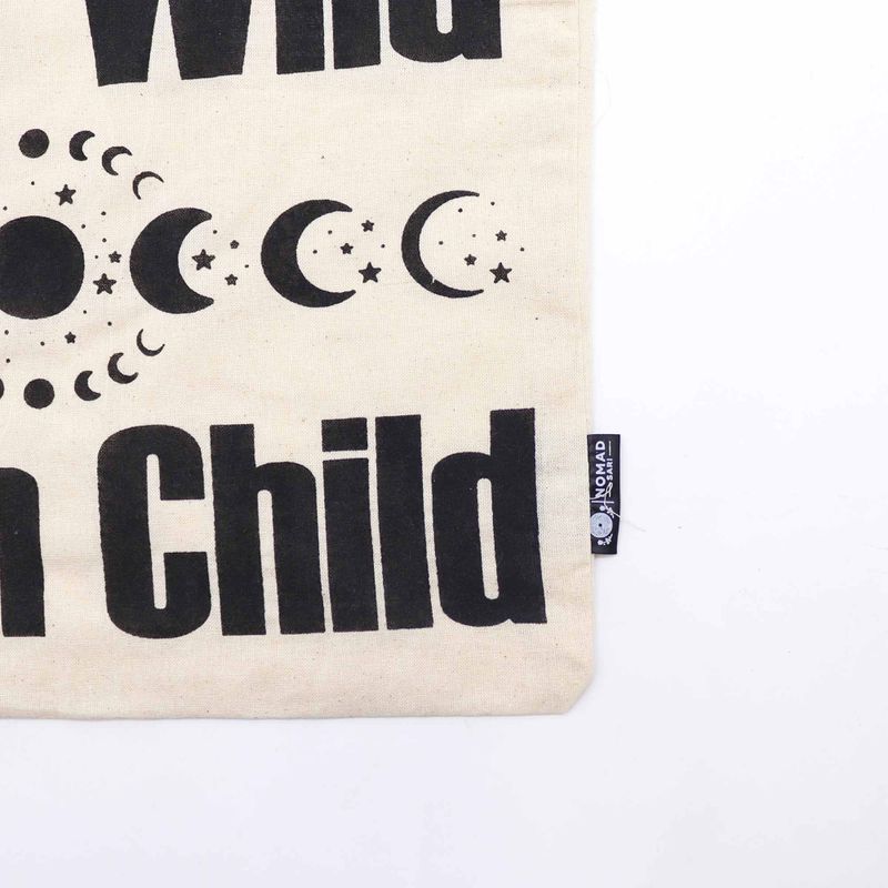 Ikonična Basic Platnena Vrećica - Stay Wild, Moon Child (40x36cm) - Prirodna 4oz