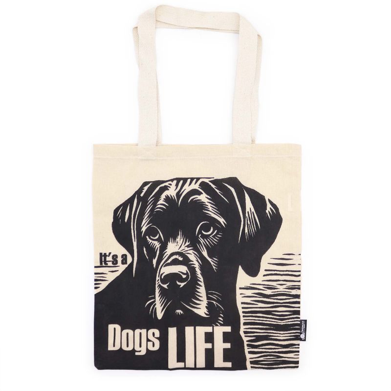 Ikonična Basic Platnena Vrećica - Dog's Life (40x36cm) - Prirodna 4oz