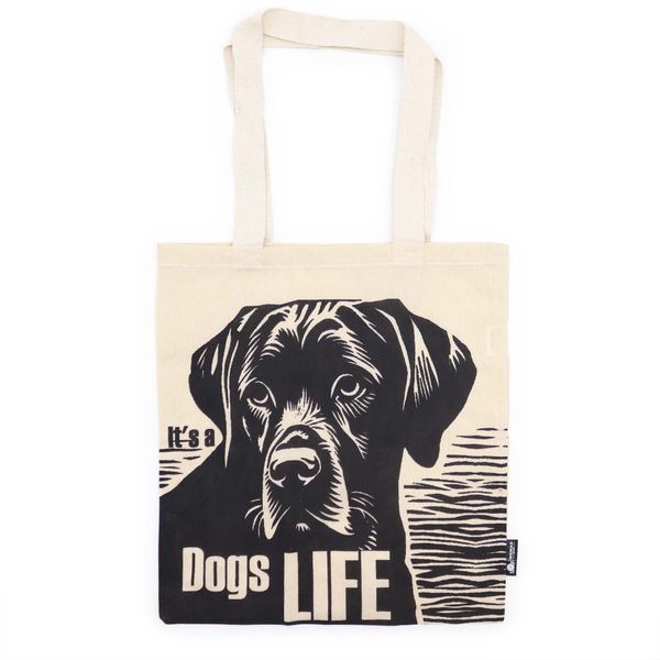 Ikonična Basic Platnena Vrećica - Dog's Life (40x36cm) - Prirodna 4oz