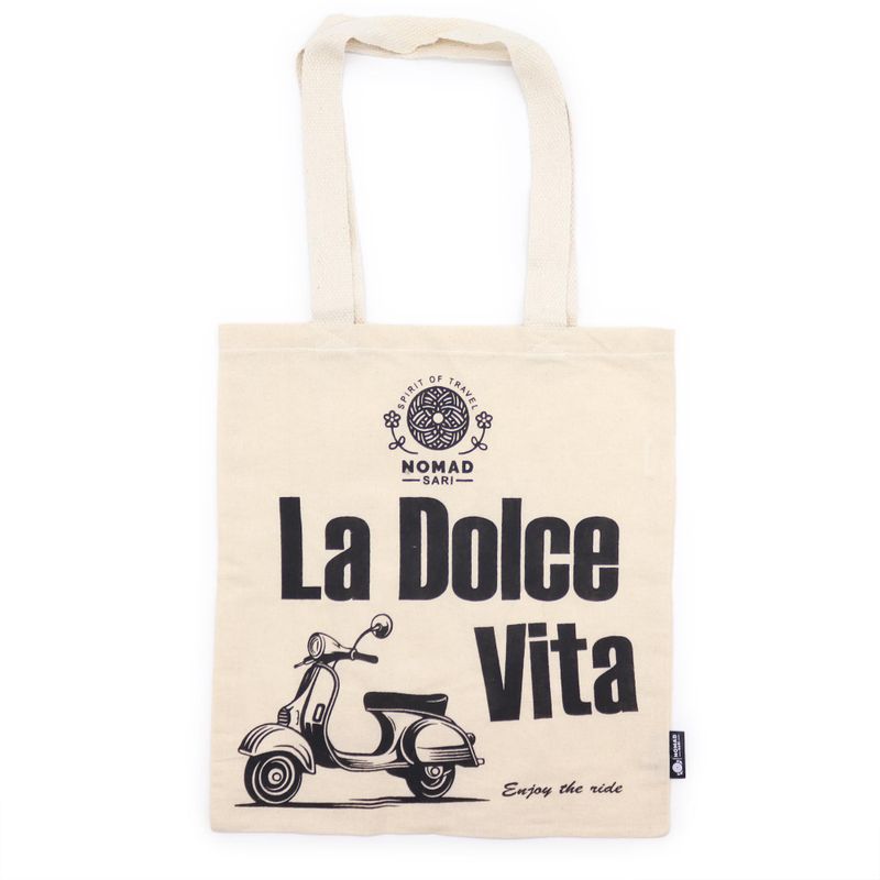 Ikonična Basic Platnena Vrećica - La Dolce Vita (40x36cm) - Prirodna 4oz
