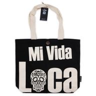 Ikonična Klasična Platnena Vrećica - Mi Vida Loca (36x43x10cm) - Crna Prirodna 10oz