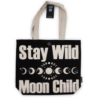 Ikonična Classic Platnena Vrećica - Stay Wild, Mood Child (36x43x10cm) - Crna Prirodna 10oz