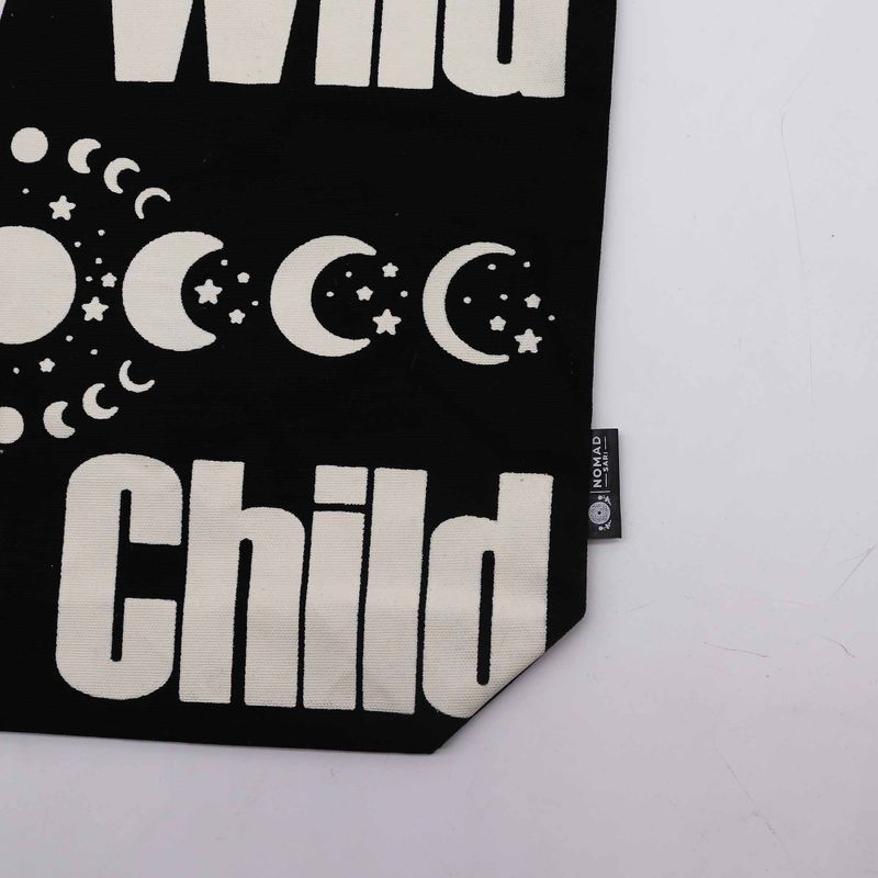 Ikonična Classic Platnena Vrećica - Stay Wild, Mood Child (36x43x10cm) - Crna Prirodna 10oz