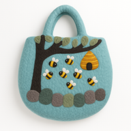Filcana Torba s Motivom Drvca i Košnice - 35x27cm