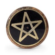Držač za Mirisni Štapić - Zlatna i Crna na Drvu Manga - Pentagram