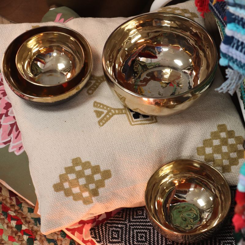 Extra Velika Sjajna Ručno Izrađena Zvučna Zdjela od Zvonarskog Metala (približno 1500g) - 21cm
