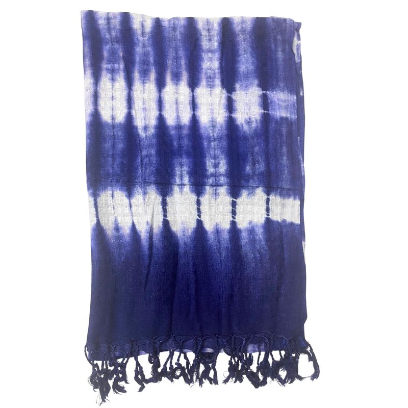 Boho Java Umjetnički Šal - Indigo Pruge - 62x200cm