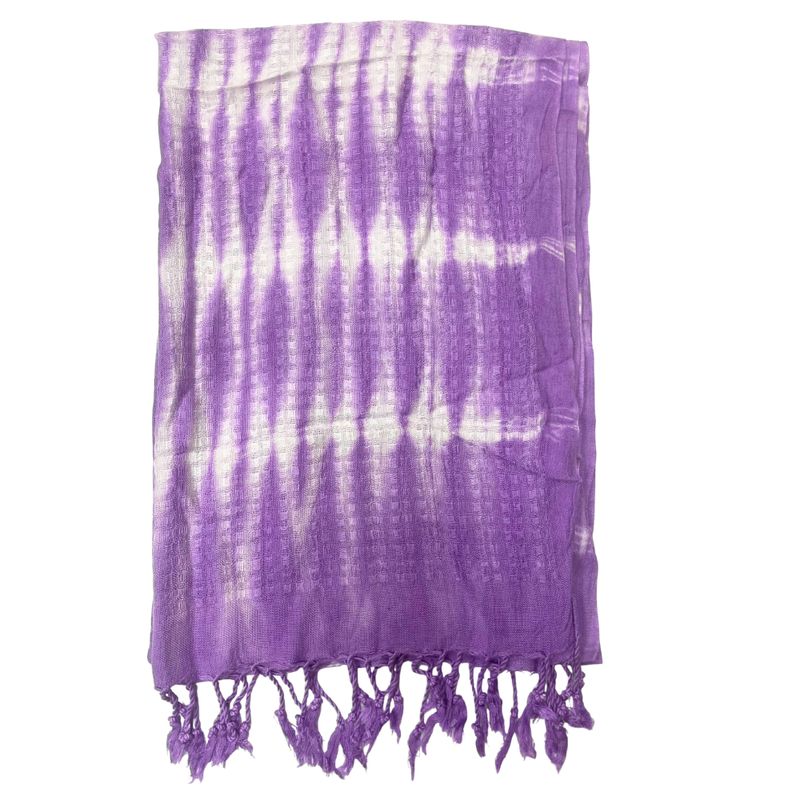 Boho Java Umjetnički Šal - Lavanda Pruge i Motiv - 62x200cm