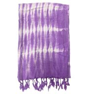 Boho Java Umjetnički Šal - Lavanda Pruge i Motiv - 62x200cm