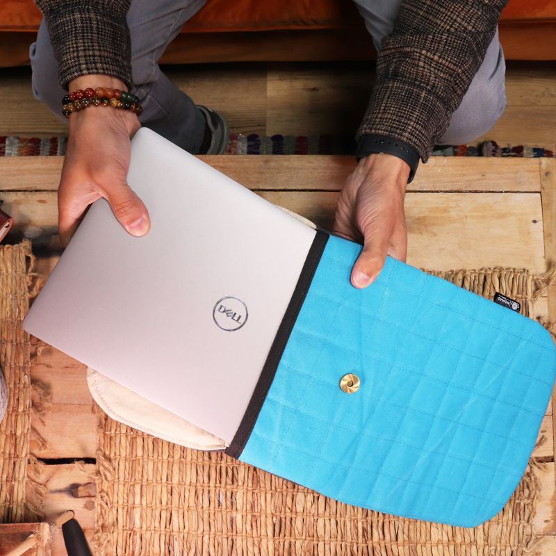 Podstavljena Futrola za Laptop – Žuta – 14oz Stonewash