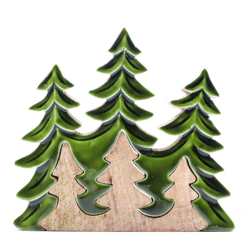Izgubljeni u Šumi - Tri Stabla 3D Drveni Ukras - 20x23cm