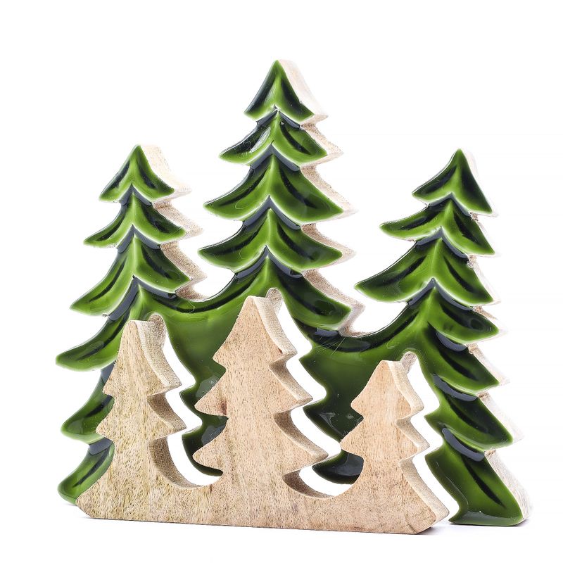 Izgubljeni u Šumi - Tri Stabla 3D Drveni Ukras - 20x23cm