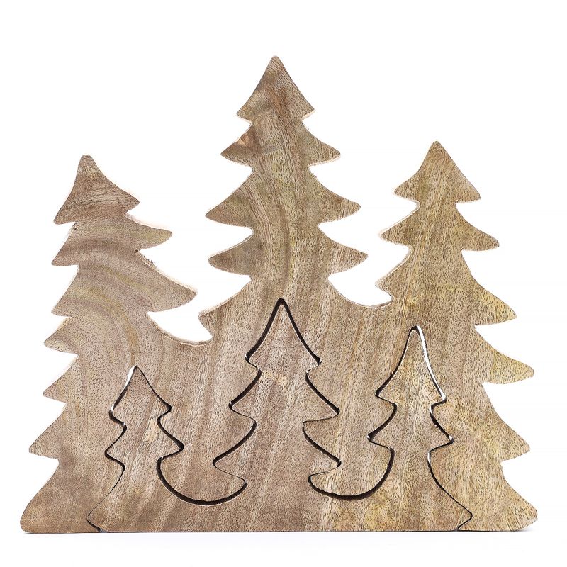 Izgubljeni u Šumi - Tri Stabla 3D Drveni Ukras - 20x23cm