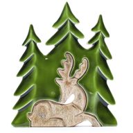 Izgubljeni u Šumi - Jelen u Šumi 3D Drveni Ukras - 23x20cm