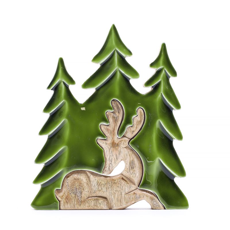 Izgubljeni u Šumi - Jelen u Šumi 3D Drveni Ukras - 23x20cm