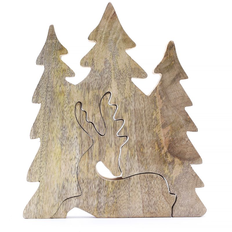 Izgubljeni u Šumi - Jelen u Šumi 3D Drveni Ukras - 23x20cm