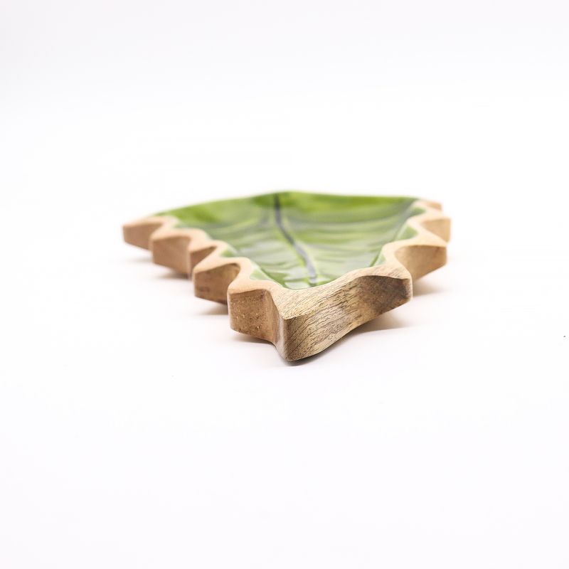 Izgubljeni u Šumi - Emajlirani List Drvena Posuda - 33x17cm
