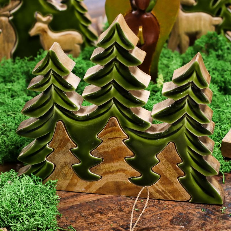 Izgubljeni u Šumi - Tri Stabla 3D Drveni Ukras - 20x23cm