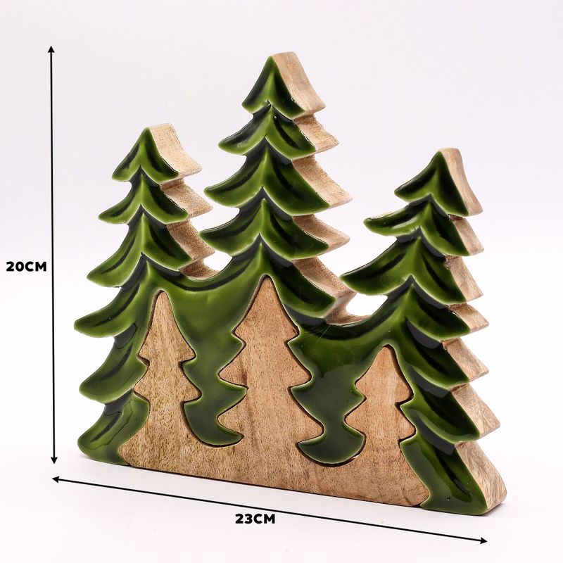 Izgubljeni u Šumi - Tri Stabla 3D Drveni Ukras - 20x23cm