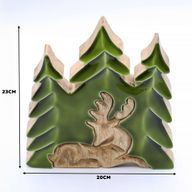 Izgubljeni u Šumi - Jelen u Šumi 3D Drveni Ukras - 23x20cm