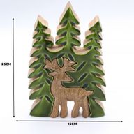 Izgubljeni u Šumi - Jelen u Šumi 3D Drveni Ukras - 25x15cm