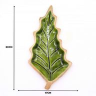 Izgubljeni u Šumi - Emajlirani List Drvena Posuda - 33x17cm