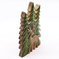 Izgubljeni u Šumi - Jelen u Šumi 3D Drveni Ukras - 23x20cm