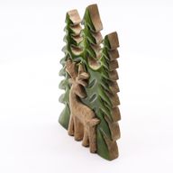 Izgubljeni u Šumi - Jelen u Šumi 3D Drveni Ukras - 23x20cm