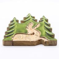 Izgubljeni u Šumi - Jelen u Šumi 3D Drveni Ukras - 23x20cm