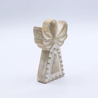 Anđeo od Drveta Manga - Bijela Patina - 13cm