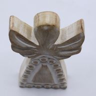 Anđeo od Drveta Manga - Bijela Patina - 13cm
