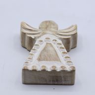 Anđeo od Drveta Manga - Bijela Patina - 13cm