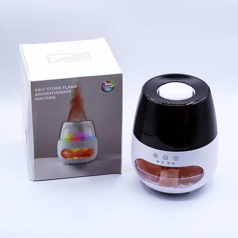 Aroma Difuzor s Efektom Plamena i Himalajskom Soli – Bijeli (USB) – Promjena Boja i Timer