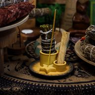 Držač za palo santo štapić & svežanj za kađenje – Pješčana & siva