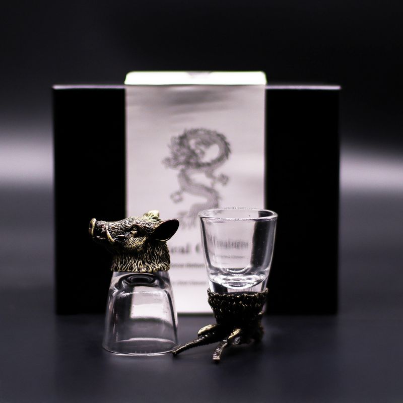 Obrnute shot čašice (50 ml) – Divlja šumska stvorenja – Antik brončana