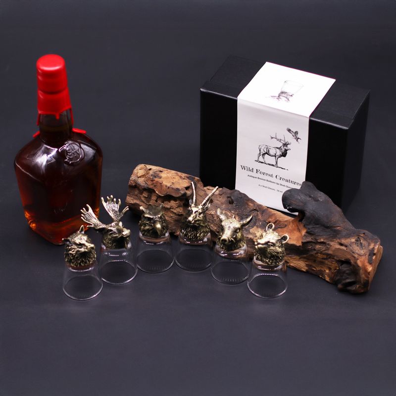 Obrnute shot čašice (50 ml) – Divlja šumska stvorenja – Antik brončana