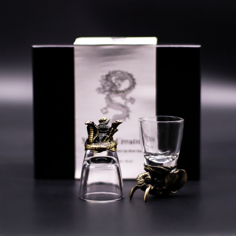 Obrnute shot čašice (50 ml) – Mistična stvorenja – Antik brončana