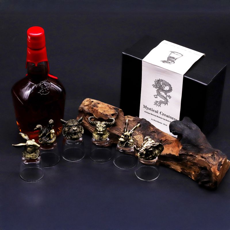 Obrnute shot čašice (50 ml) – Mistična stvorenja – Antik brončana