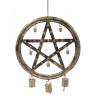 Indijsko zvono – Željezni pentagram s kravljim zvoncima, 25x49cm