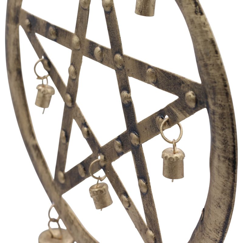 Indijsko zvono – Željezni pentagram s kravljim zvoncima, 25x49cm