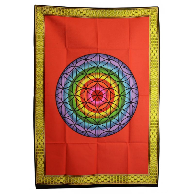 Pamučna Zidna Dekoracija (70x110cm) – Dugin Cvijet Života