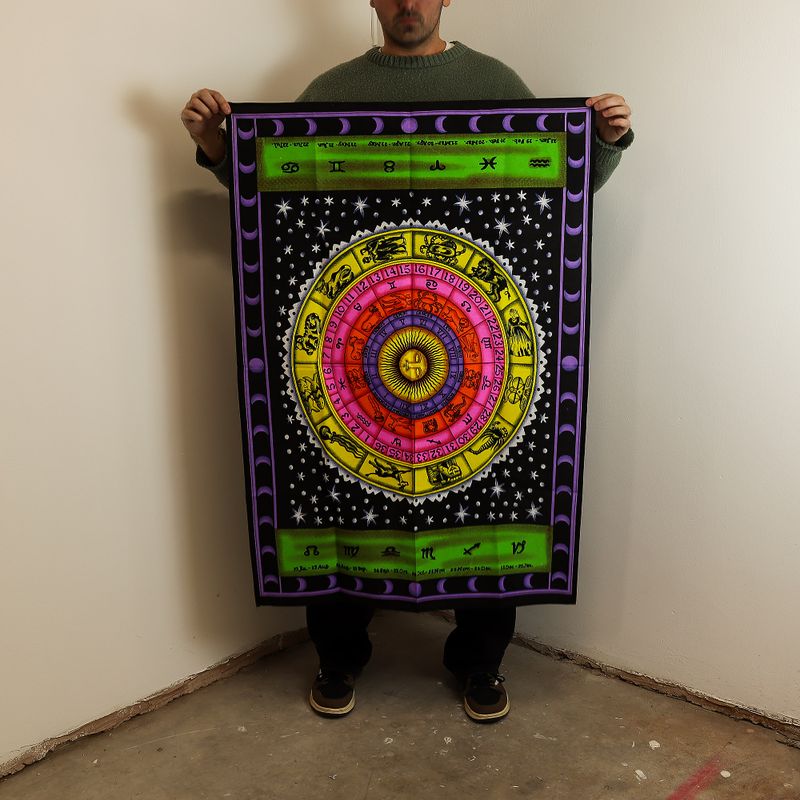Pamučna Zidna Dekoracija (70x110cm) – Šareni Horoskop
