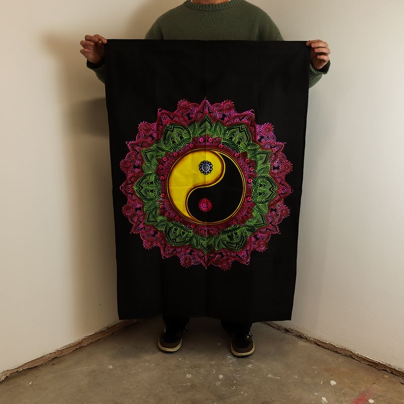 Pamučna Zidna Dekoracija (70x110cm) – Ying & Yang Mandala
