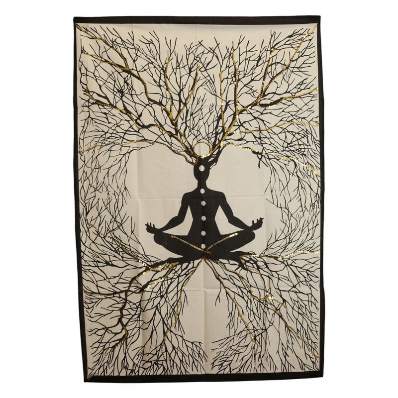 Pamučna Zidna Dekoracija (70x110cm) – Čakre i Zemaljska Energija