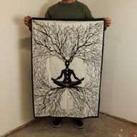 Pamučna Zidna Dekoracija (70x110cm) – Čakre i Zemaljska Energija