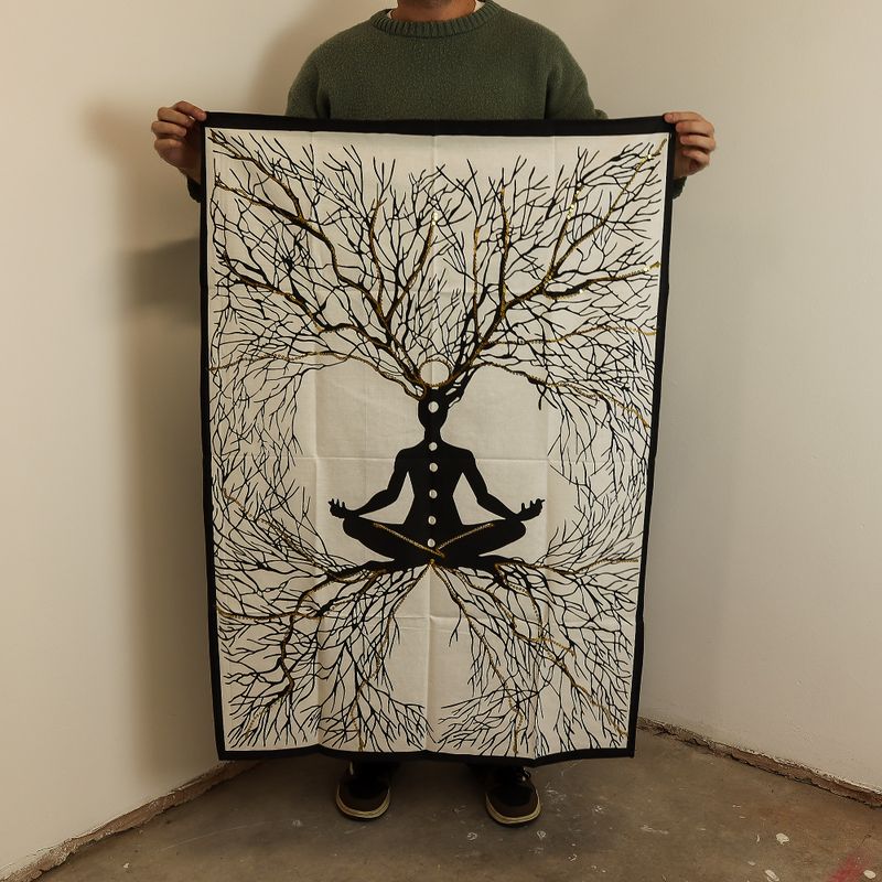 Pamučna Zidna Dekoracija (70x110cm) – Čakre i Zemaljska Energija