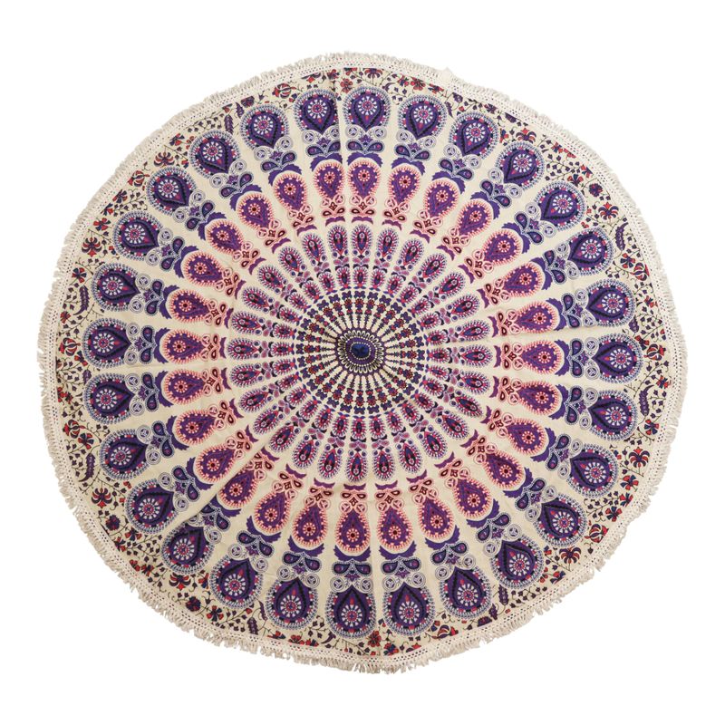 Mala Mandala Okrugla Dekoracija (130cm) – Paunove Ljubičaste