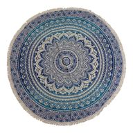 Mala Mandala Okrugla Dekoracija (130cm) – Klasična Plava