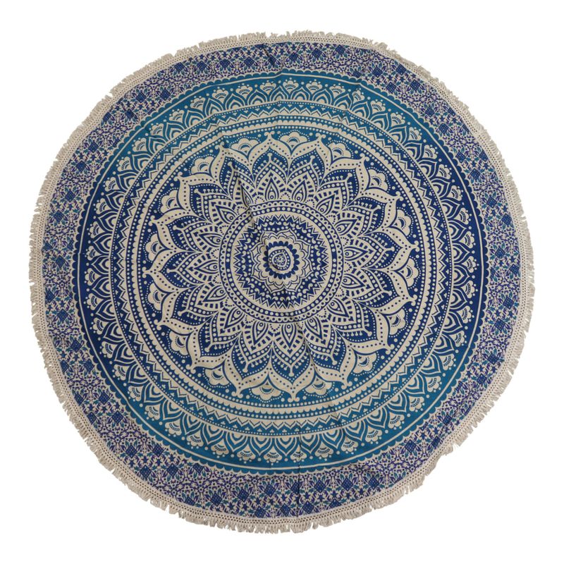 Mala Mandala Okrugla Dekoracija (130cm) – Klasična Plava