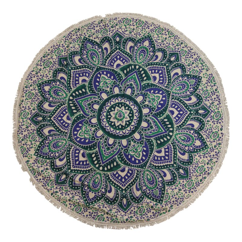 Mala Mandala Okrugla Dekoracija (130cm) – Tirkizna & Plava
